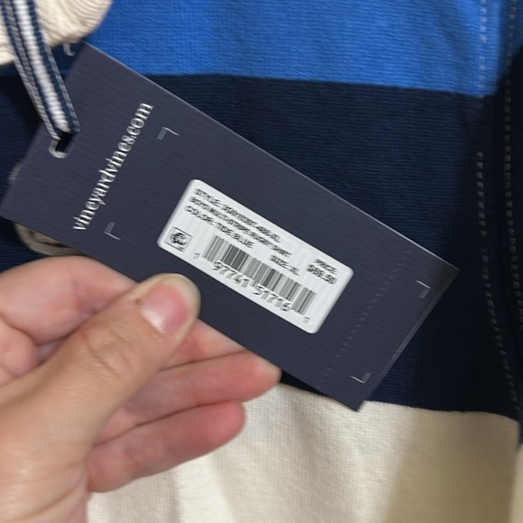 NWT Vineyard Vines Boys Rugby Multi-Stripe Long Sleeve Shirt XL (18) - Picture 6 of 6